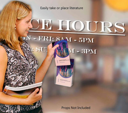 Suction Cup 6"W Bifold Brochure Holder Window Mount