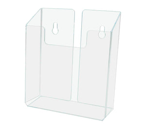 6"W Booklet Organizer Wall Mount Bifold Brochure Holder