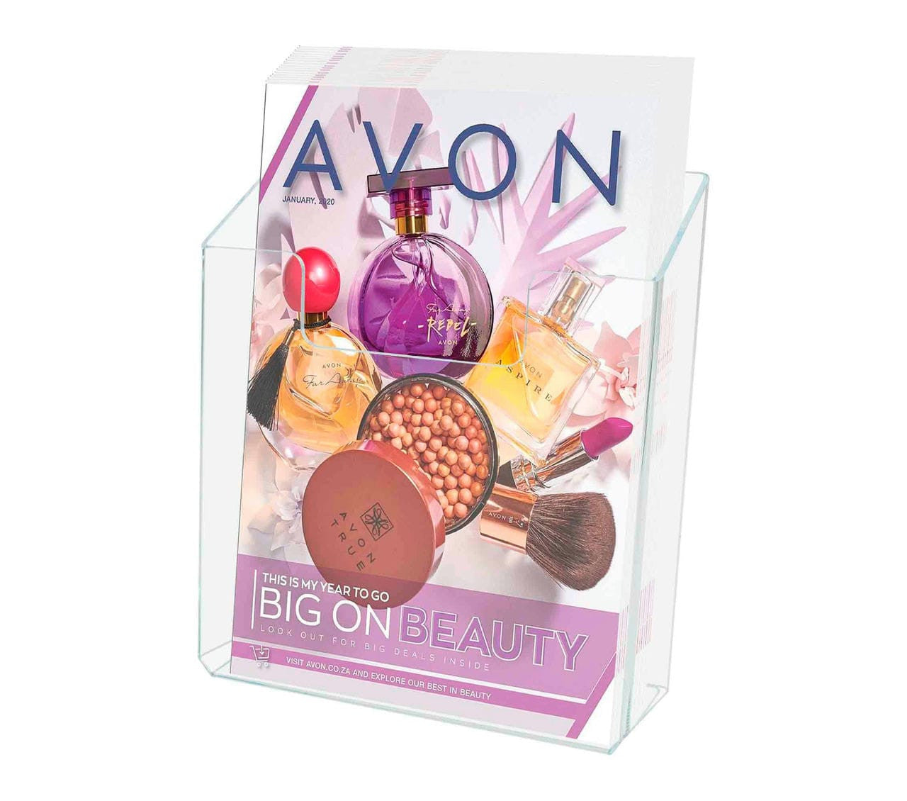 6"W Booklet Organizer Wall Mount Bifold Brochure Holder