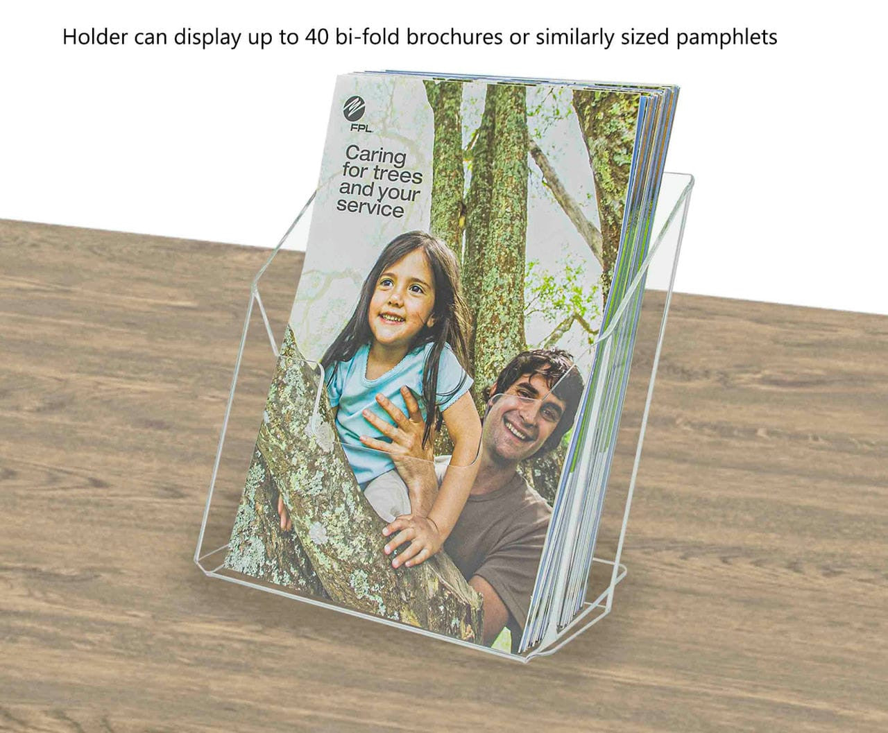 6"W Bifold Brochure Holder Slant Back Leaflet Booklet Display