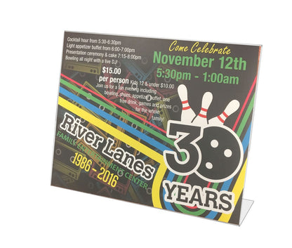 10"W x 8"H Sign Holder Ad Display Holder Stand Slant Back