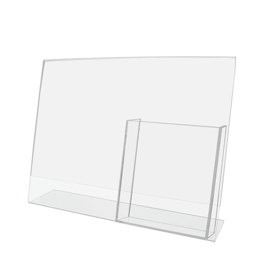 11"W x 8.5"H Sign Holder Ad Frame with Trifold Brochure Pocket