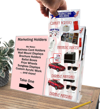11"W x 8.5"H Sign Holder Ad Frame with Trifold Brochure Pocket