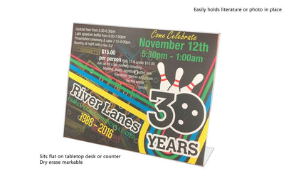 11"W x 8.5"H Sign Holder Ad Frame Display Stand Slant Back