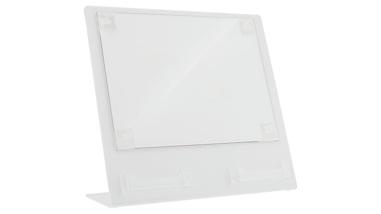 11" x 8.5" Landscape Sign Holder with 2 Business Card Slots