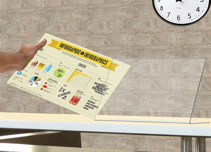 17"W x 11"H Poster Sign Display Slant Back Countertop Holder