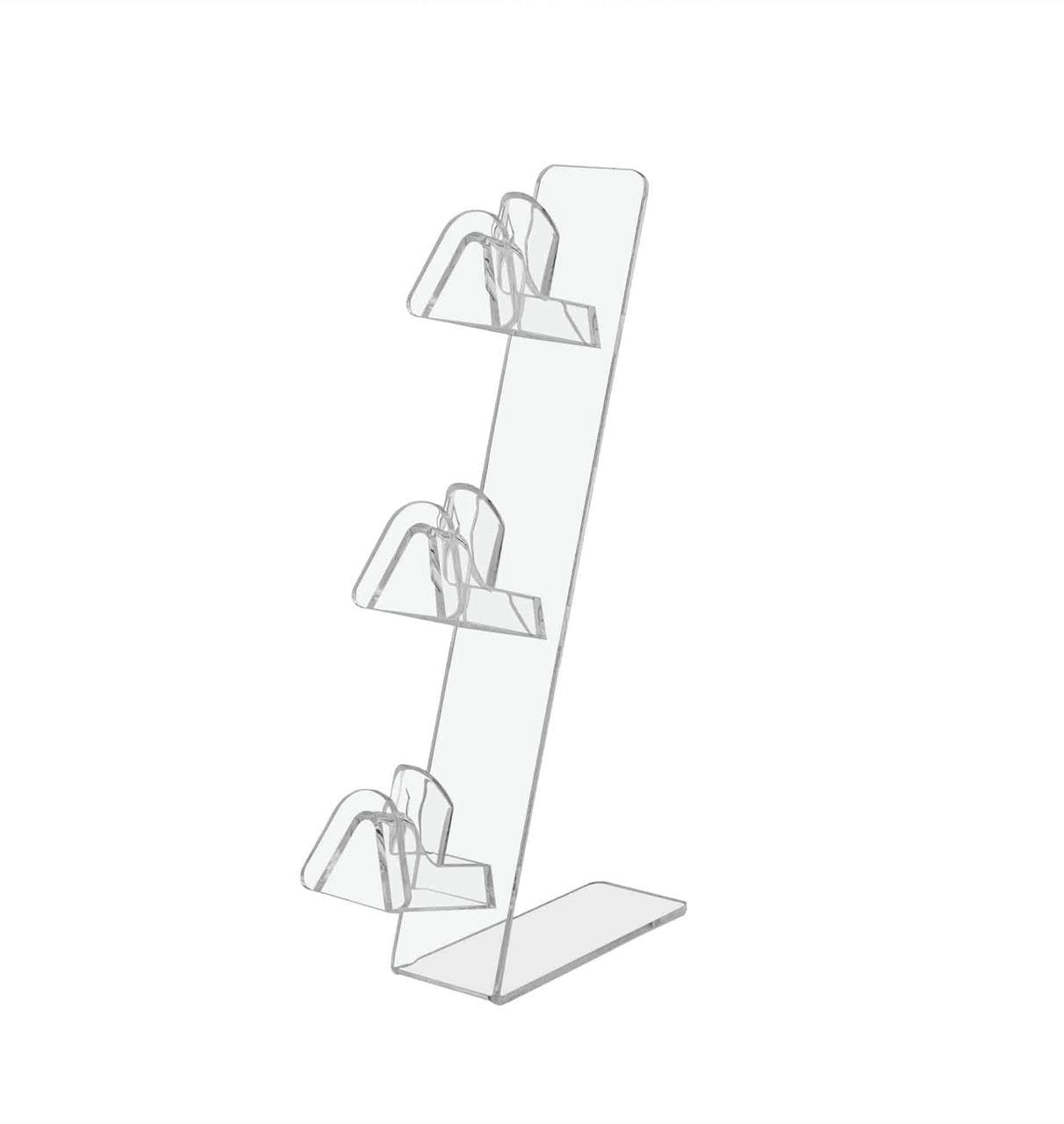 Three Pair Eyewear Stand Slant Back Retail Sunglasses Display