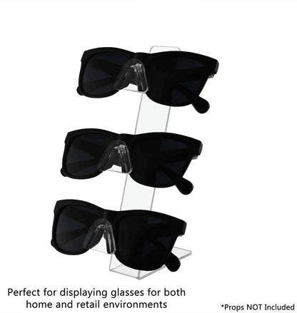 Three Pair Eyewear Stand Slant Back Retail Sunglasses Display