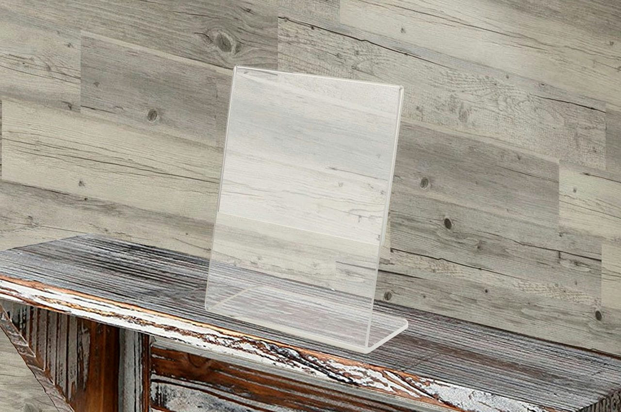 4"W x 5"H Sign Holder Photo Small Ad Frame Side Load Slanted