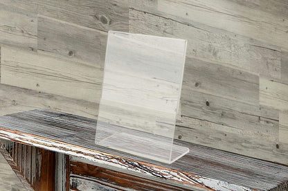 4"W x 5"H Sign Holder Photo Small Ad Frame Side Load Slanted