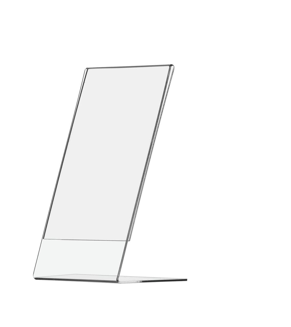 4W x 9"H Acrylic Sign Holder Tabletop Side Load Slant Back Display