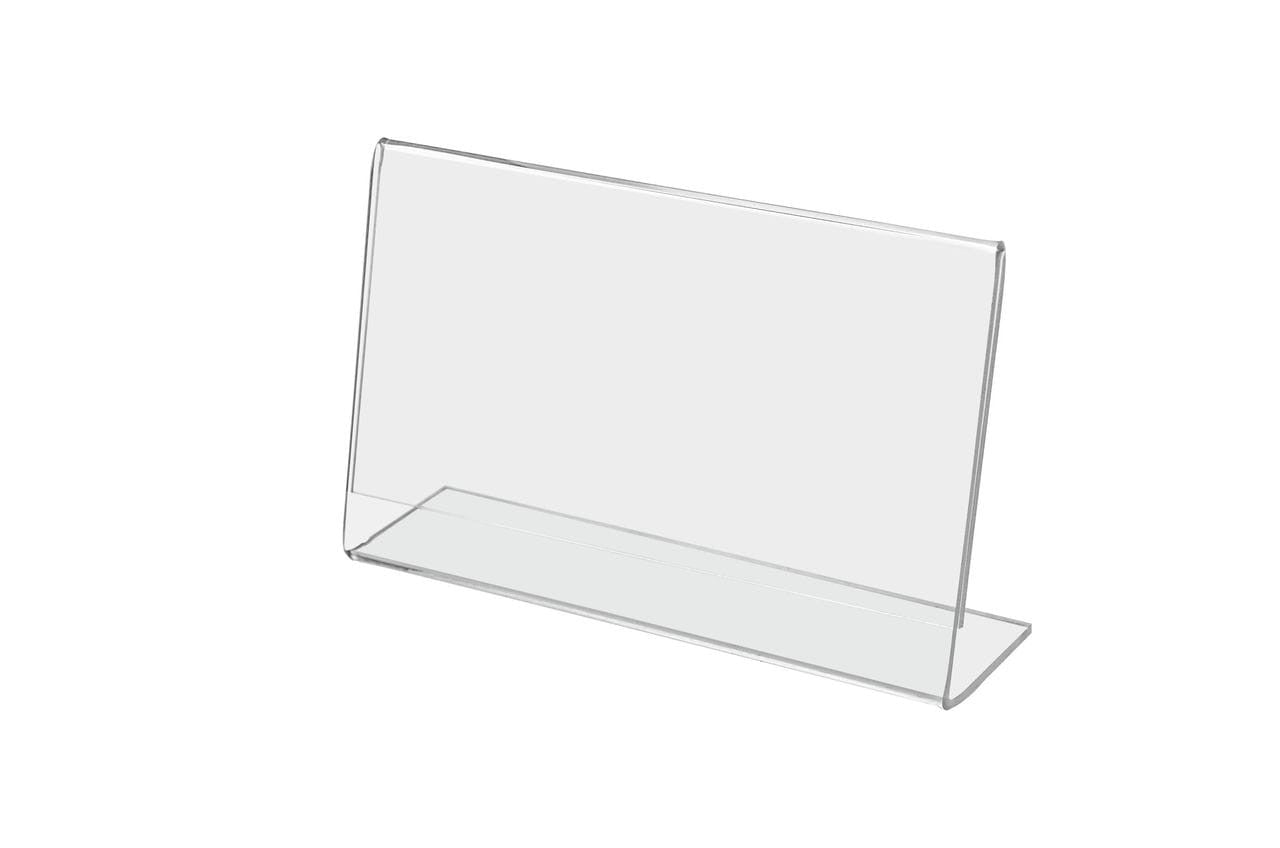 5"W x 3"H Sign Holder Side Load Horizontal Frame Table Slant Back