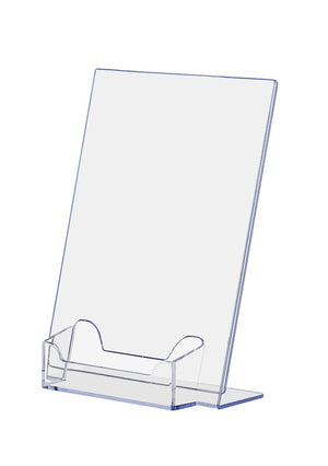 5"W x 7"H Slant Back Sign Holder with Business Card Pocket