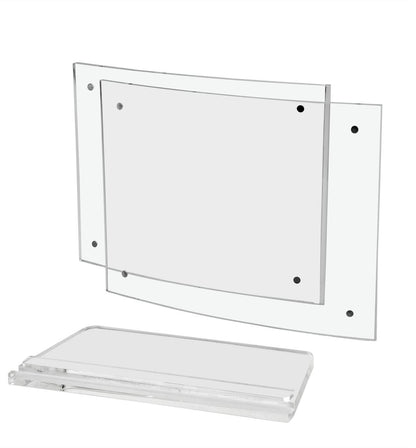 5"W x 7"H Curved Photo Display Frame with Magnet Closure and Base