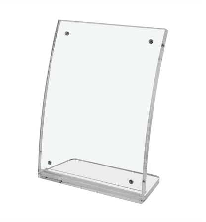 5"W x 7"H Curved Photo Display Frame with Magnet Closure and Base