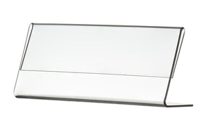 6"W x 2"H Side Load Acrylic Sign Holder - Slant Back Landscape (Nameplate)