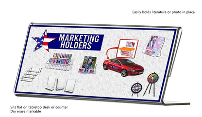 6"W x 2"H Name Plate Sign Holder Horizontal Side Load Display