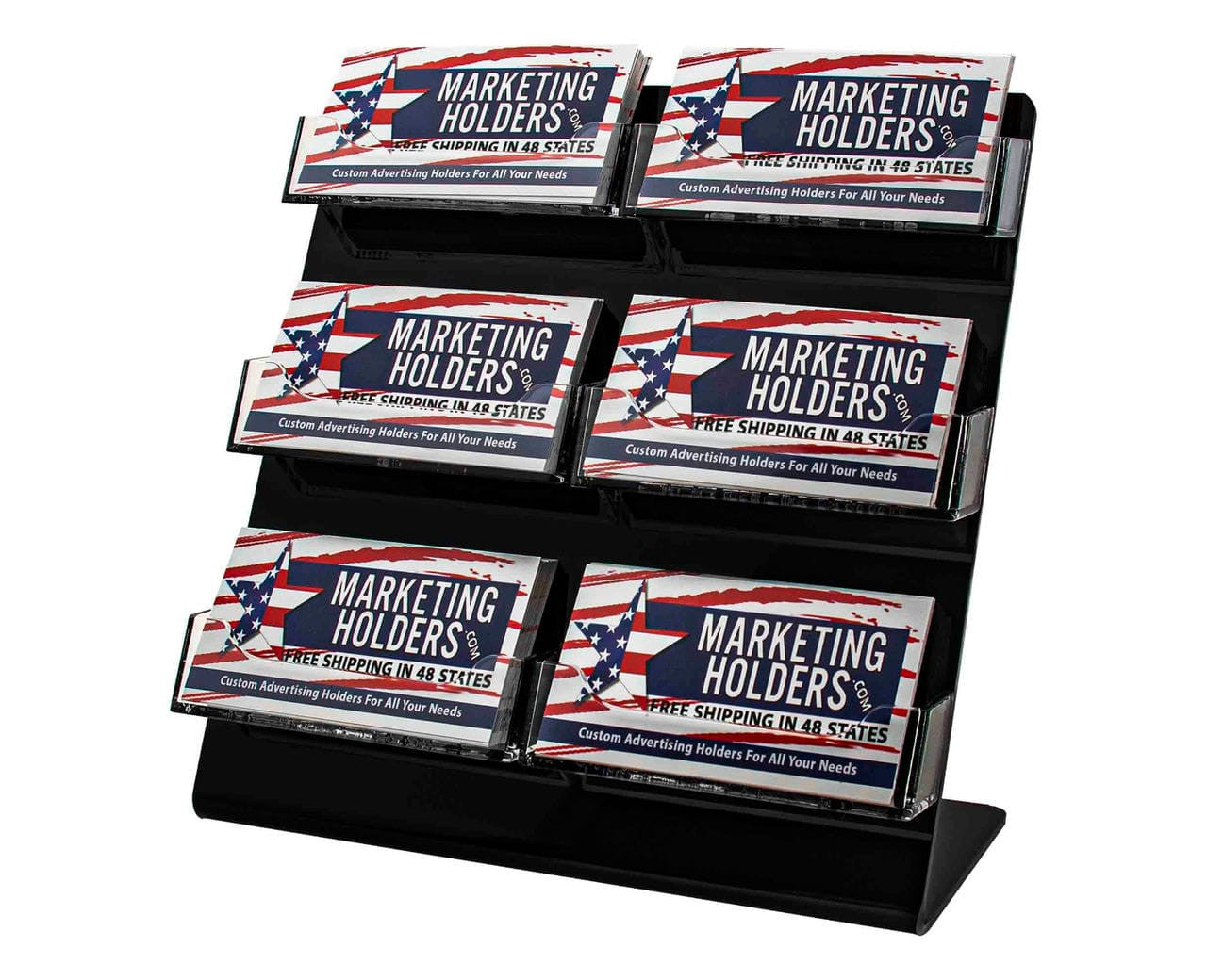 6 Pocket Business Gift Card Display with Slanted Back
