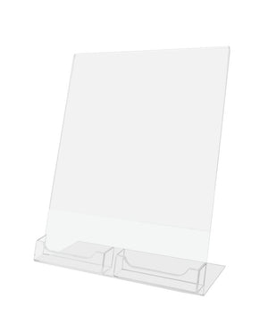 8.5"W x 11"H Slant Back Ad Frame with 2 Business Card Pockets