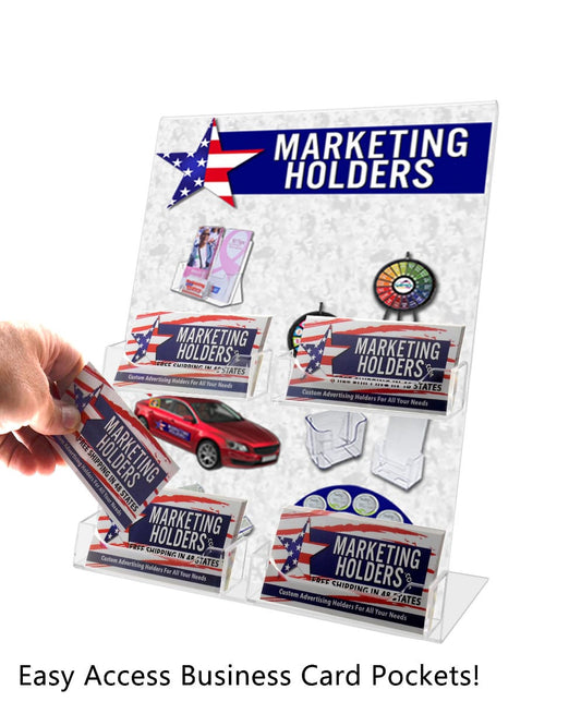 8.5"W x 11"H Front Office Sign Frame with 4 Business Card Pockets