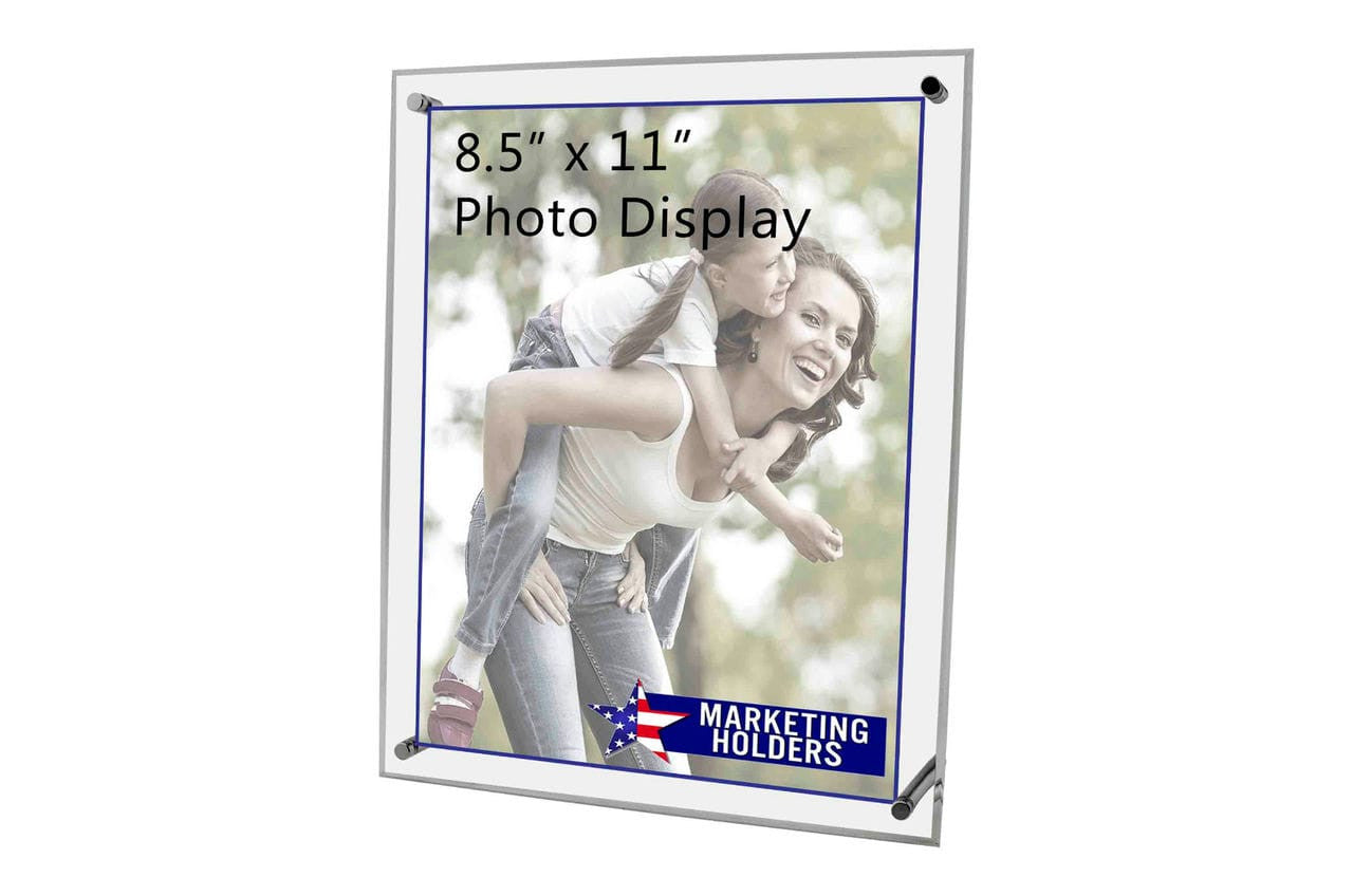 8.5"W x 11"H Slanted Print Sign Holder Display with Kick Stands