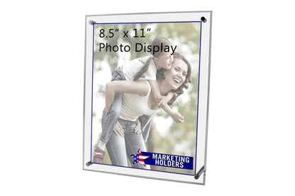 8.5"W x 11"H Slanted Print Sign Holder Display with Kick Stands