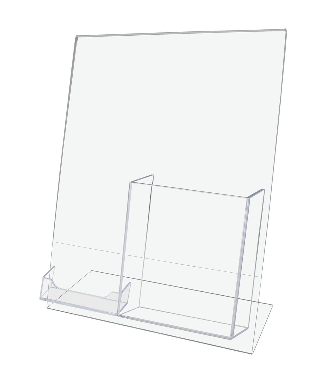 8.5"W x 11"H Sign Holder with Business Card Slot and Trifold Pocket