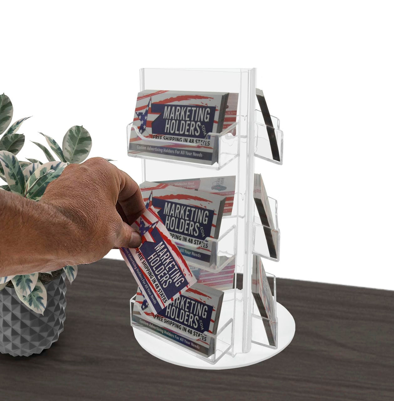 9 Pocket Rotating Business Card Holder