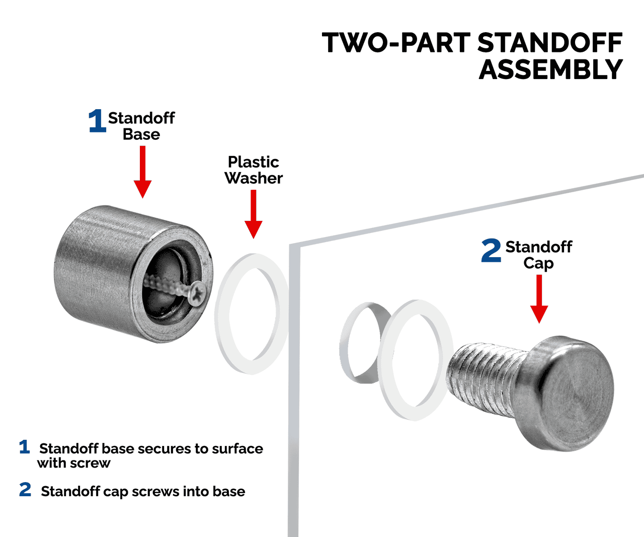 10" x  4" Wall Sign Holder Euro Style With Stainless Standoffs