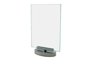 4"W x 6"H Rotating Sign Holder Green Edge with Swivel Base
