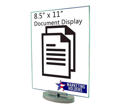 8.5"W x 11"H Rotating Sign Holder Green Edge with Swivel Base