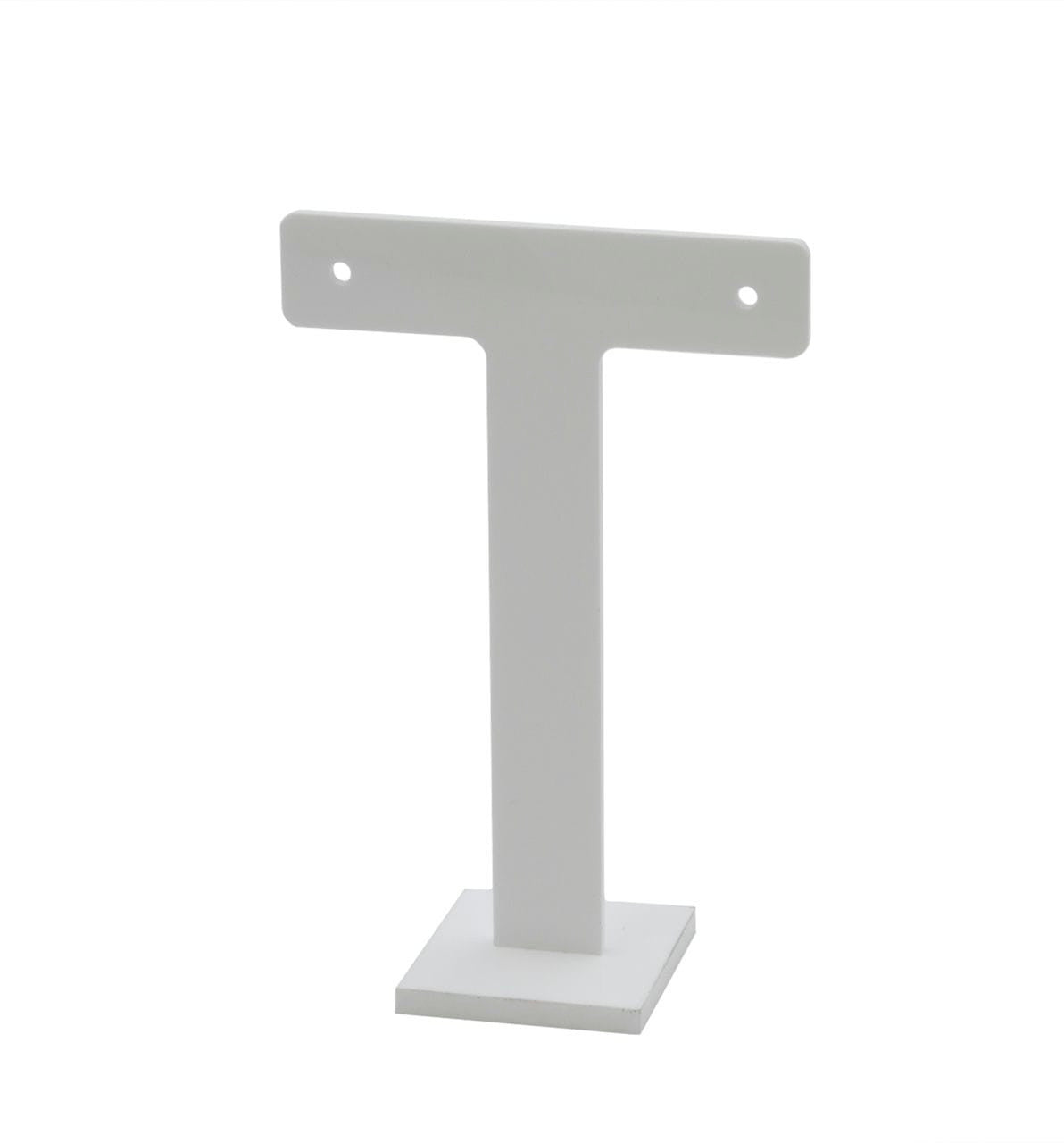 5"H T Bar Large Earring Stand Counter Display White Acrylic