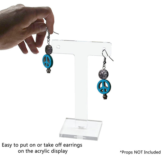 4"H T Bar Small Earring Stand Showcase Counter Display Acrylic