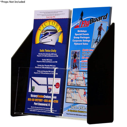 4"W Unique Trifold Brochure Holder Rack Card Stand Display