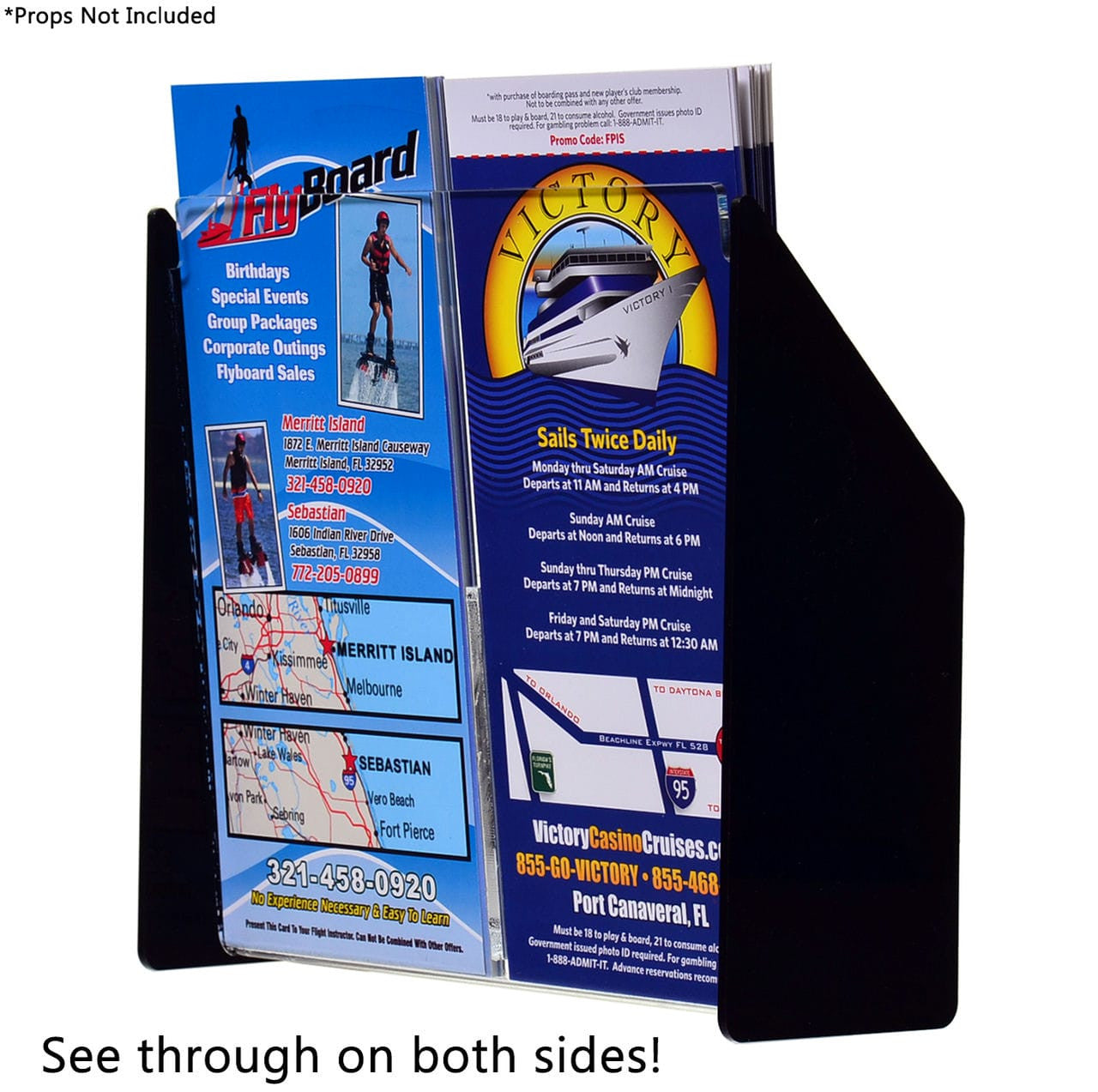 4"W Unique Trifold Brochure Holder Rack Card Stand Display