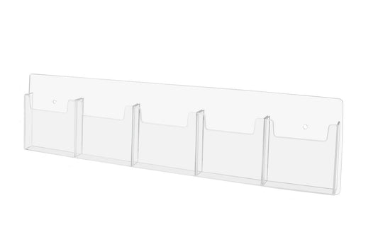 Wall 5 Pocket Brochure Holder for 4"W Trifold Literature