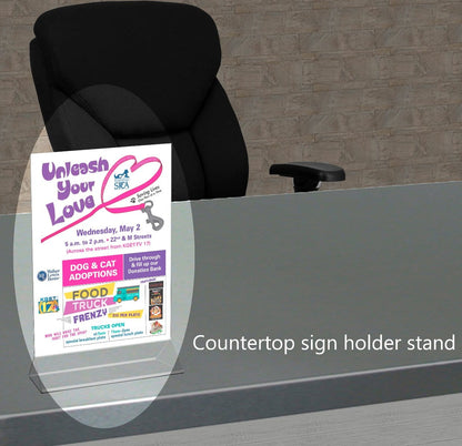 11"W x 14"H Sign Holder Top Load Double Sided Table Tent