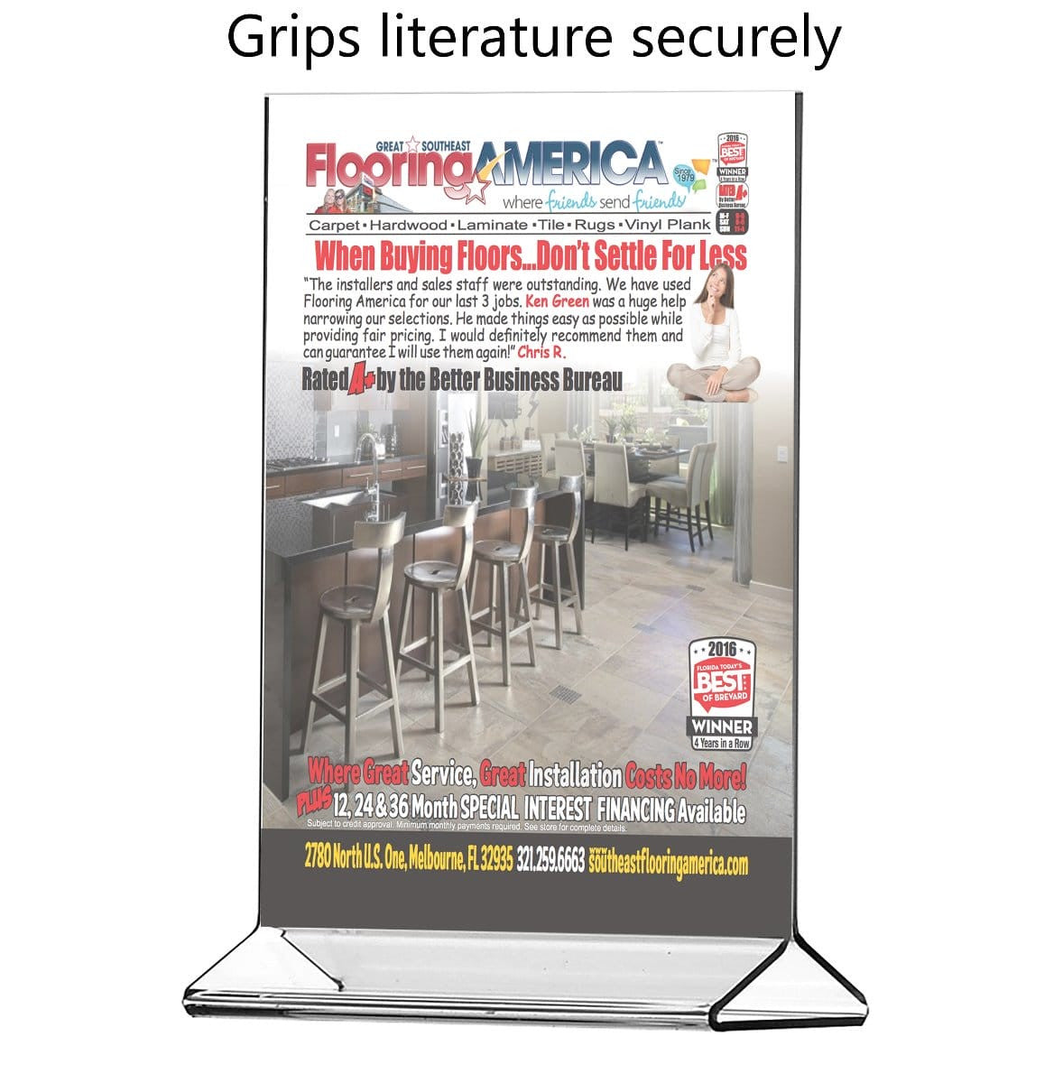 11"W x 17"H Sign Holder Tall Top Load Double Sided Table Tent