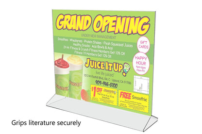 11"W x 8.5"H Sign Holder Top Load Double Sided Table Tent