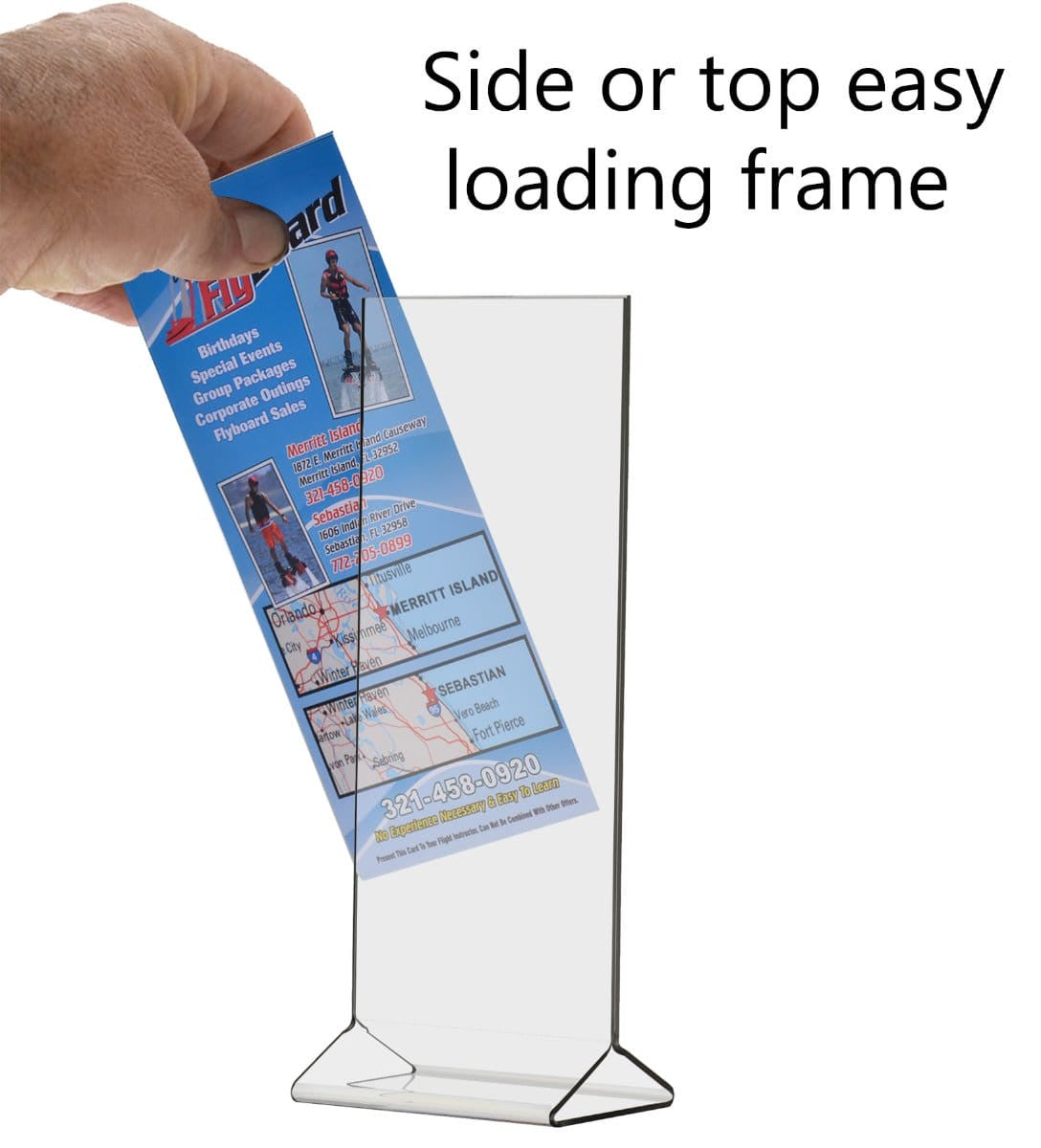 4"W x 9"H Sign Holder Top Load Double Sided Tabletop Ad Frame