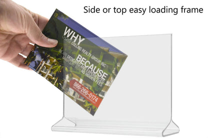 6"W x 4"H Sign Holder Top Load Double Sided Postcard Countertop Frame