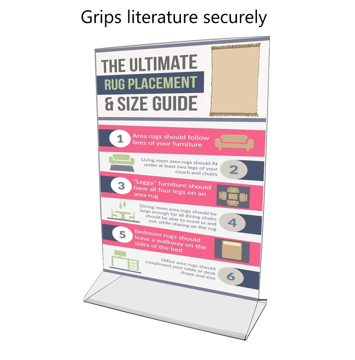 6"W x 8"H Sign Holder Top Load Double Sided Menu Countertop Frame