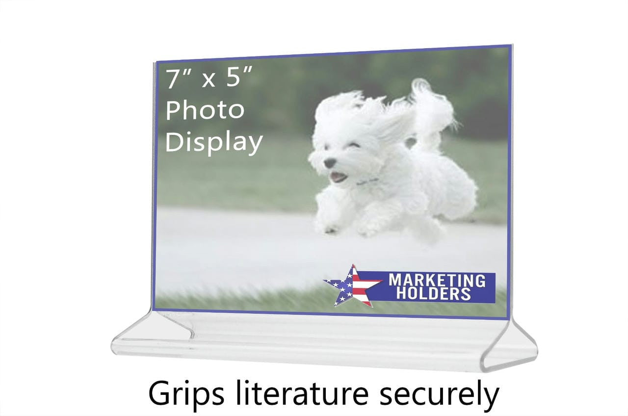 7"W x 5"H Sign Holder Top Load Double Sided Countertop Ad Frame