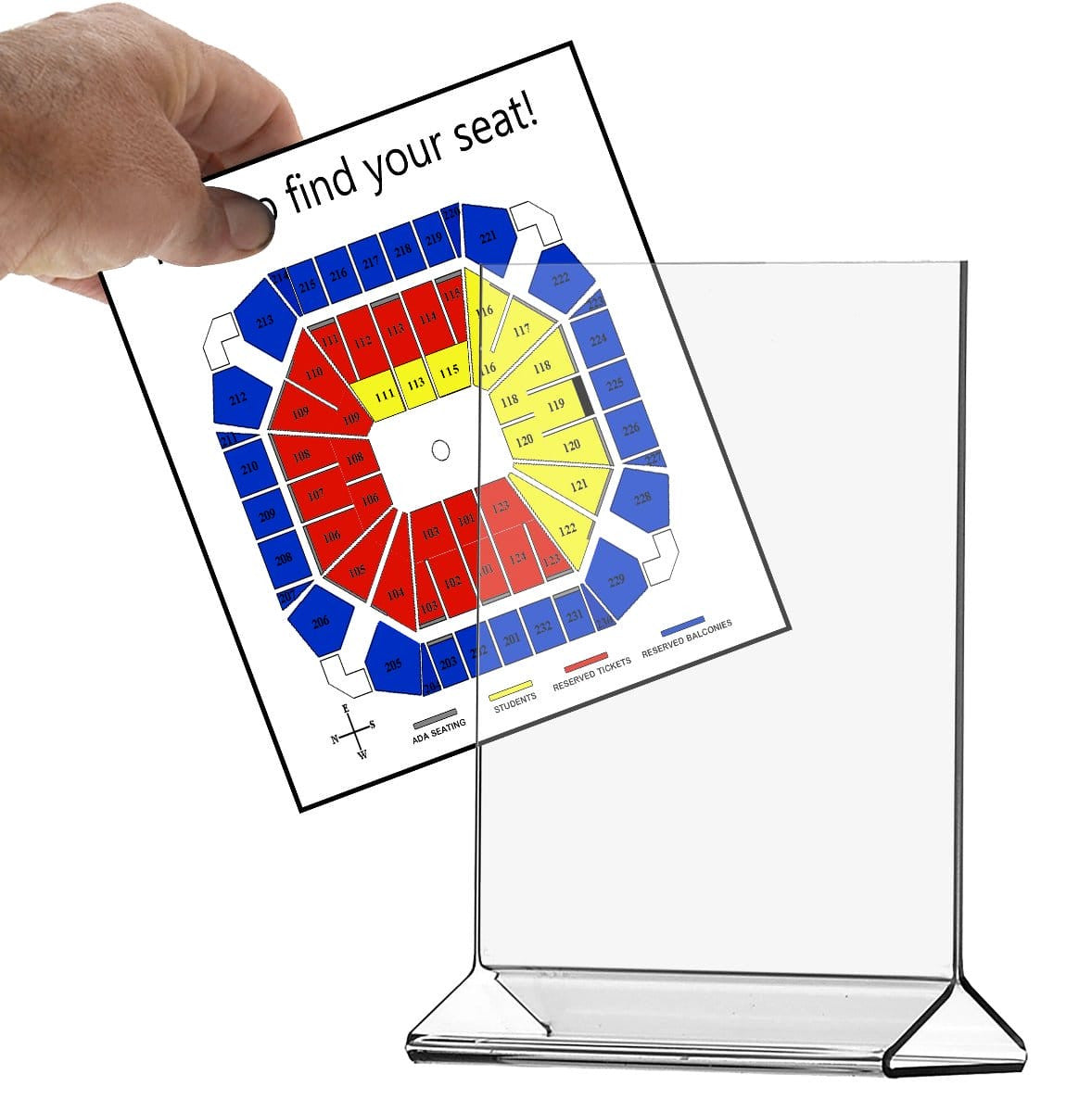 Acrylic Sign Holder – 5x7 Double Sided, Bottom Load, Table Tent – For Menus & Flyers