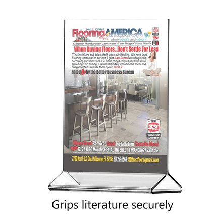 8.5"W x 11"H Sign Holder Top Load Double Sided Table Tent