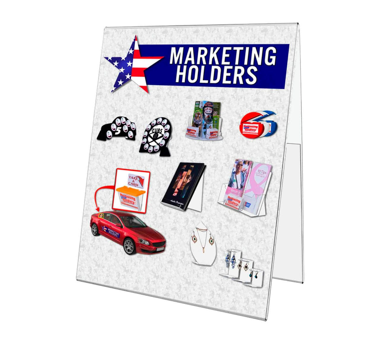 8"W x 10"H A Frame Sign Holder Double Sided Table Tent Clear