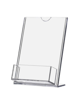 4"W x 6"H Slant Back Sign Holder with Business Card Pocket