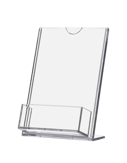 4"W x 6"H Slant Back Sign Holder with Business Card Pocket