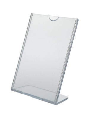 4"W x 6"H Top Load Acrylic Sign Holder - Slant Back