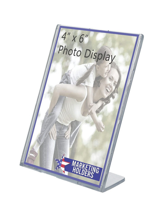 4"W x 6"H Sign Holder Top Load Slant Back Table Tent